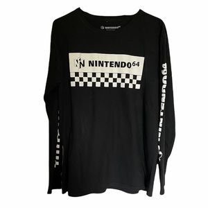 Nintendo 64 Long Sleeve Black T-shirt Size Large